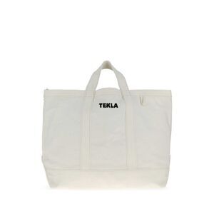 Tekla Unisex White Canvas Shopping Bag